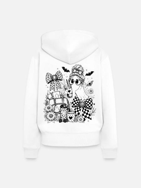 Mama Geist - Frauen Premium Bio Zip Hoodie - Weiß