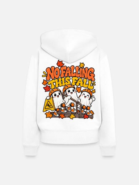 Herbstgeister: Nicht Fallen Motiv - Frauen Premium Bio Zip Hoodie - Weiß