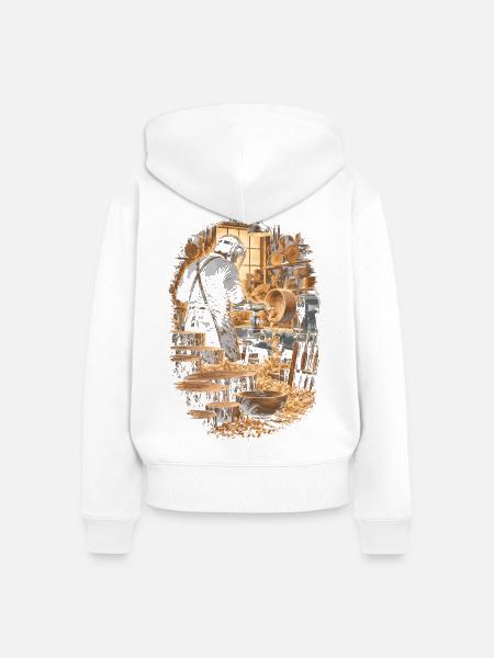 Drechseln Drechsler - Frauen Premium Bio Zip Hoodie - Weiß