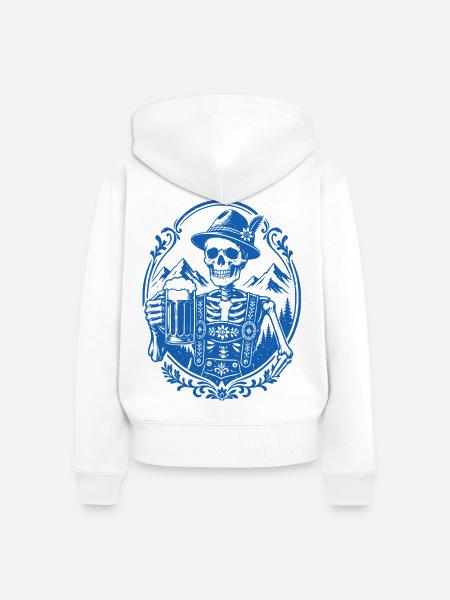 Bayerisches Skelett - Frauen Premium Bio Zip Hoodie - Weiß