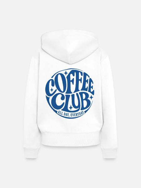 Coffee Club - Frauen Premium Bio Zip Hoodie - Weiß