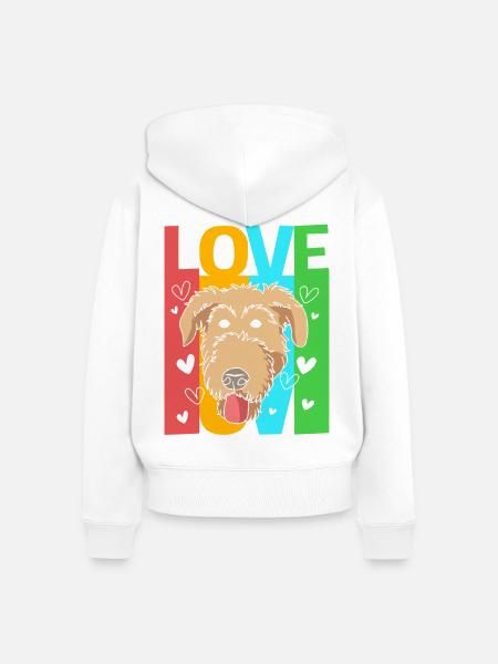 Irischer Wolfshund - Frauen Premium Bio Zip Hoodie - Weiß