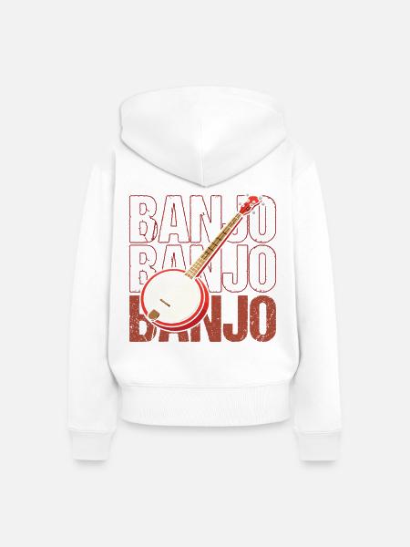 Banjo Beat Retro Illustration - Frauen Premium Bio Zip Hoodie - Weiß