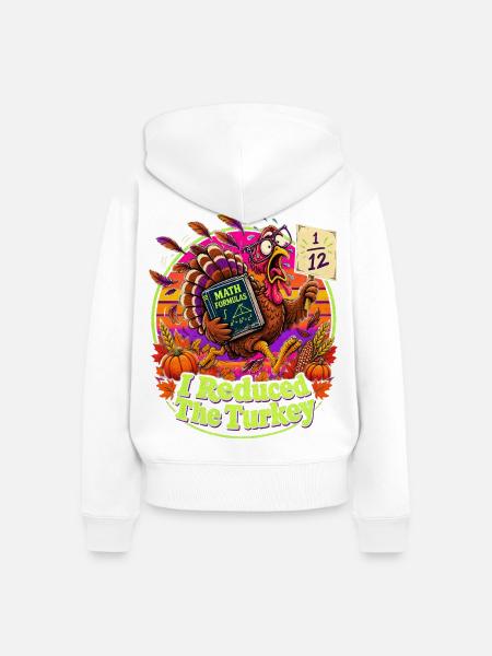 Thanksgiving Mathe Truthahn Panik Nerdwitz - Frauen Premium Bio Zip Hoodie - Weiß