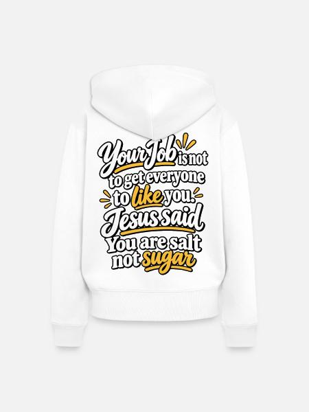 Christliche Botschaft Salz der Erde - Frauen Premium Bio Zip Hoodie - Weiß
