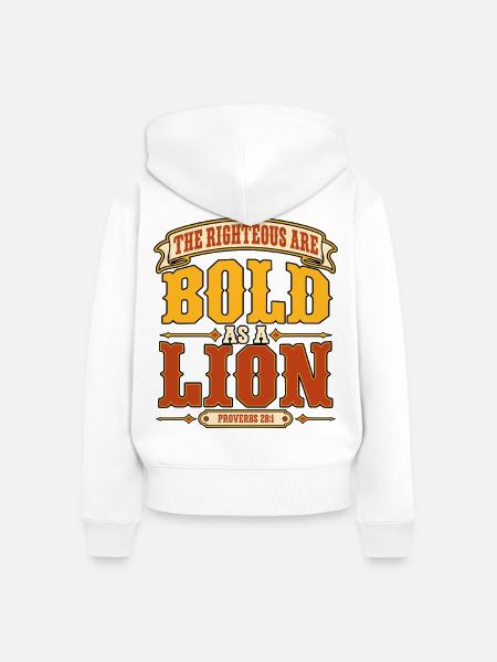 Christlicher Glaube Löwe Spruch - Frauen Premium Bio Zip Hoodie - Weiß