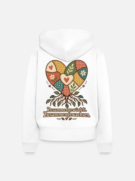 Patchworkfamilie Stiefeltern Bonusmama Bonuspapa - Frauen Premium Bio Zip Hoodie - Weiß