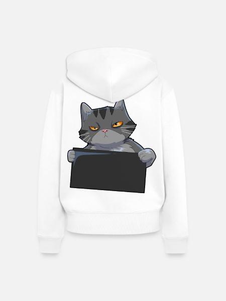 Katze Humor - Frauen Premium Bio Zip Hoodie - Weiß