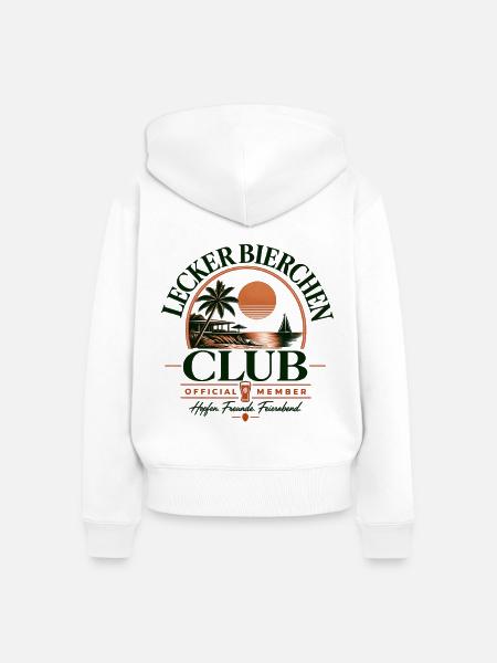 Tropischer Retro Club Tee - Frauen Premium Bio Zip Hoodie - Weiß