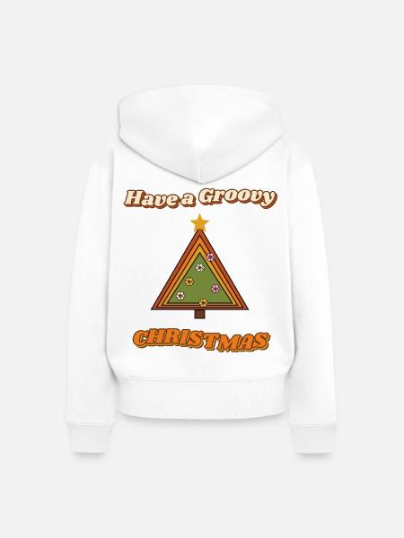 Hab einen coolen Retro-Weihnachtsbaum - Frauen Premium Bio Zip Hoodie - Weiß