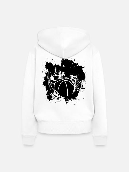 Basketball - Frauen Premium Bio Zip Hoodie - Weiß