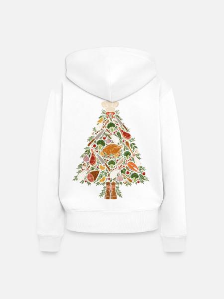 Gourmet Weihnachtsbaum - Frauen Premium Bio Zip Hoodie - Weiß