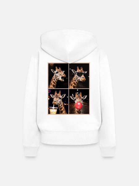 Giraffen Giraffe - Frauen Premium Bio Zip Hoodie - Weiß