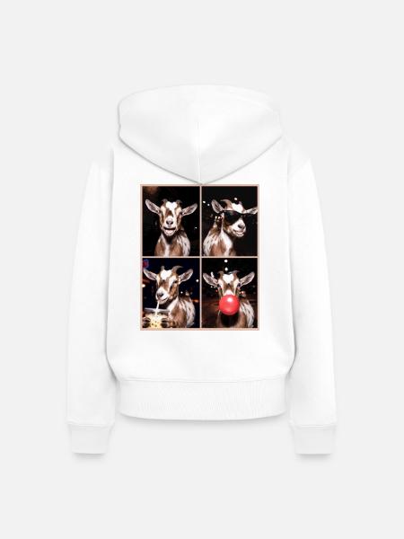 Ziegen Ziege - Frauen Premium Bio Zip Hoodie - Weiß