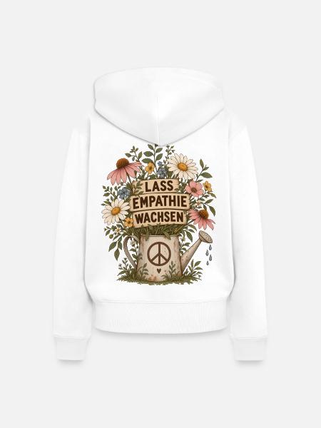 LASS EMPATHIE WACHSEN – Gegen Rassismus Statement - Frauen Premium Bio Zip Hoodie - Weiß