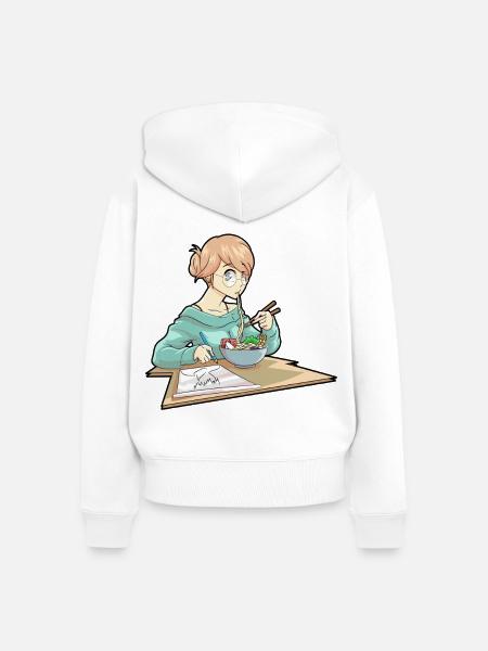 Ramen Anime - Frauen Premium Bio Zip Hoodie - Weiß
