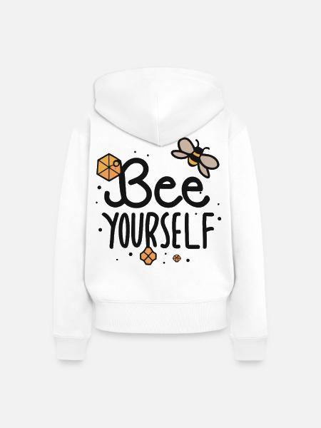 Biene dich selbst - Frauen Premium Bio Zip Hoodie - Weiß