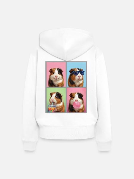 Meerschweinchen Meerschwein - Frauen Premium Bio Zip Hoodie - Weiß