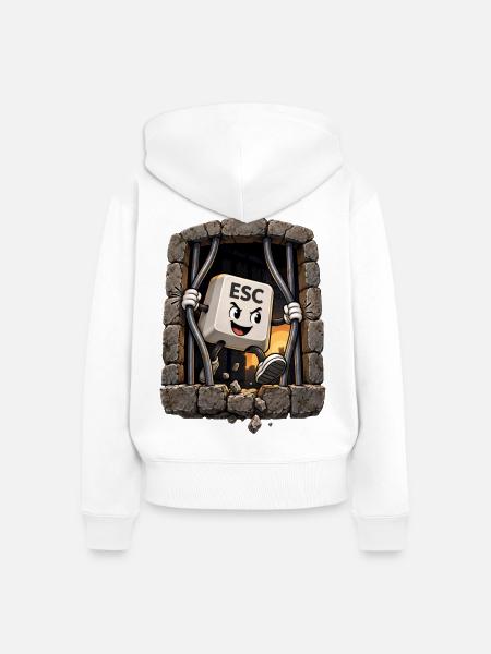 ESC Ausbruch aus Steinwand - Frauen Premium Bio Zip Hoodie - Weiß