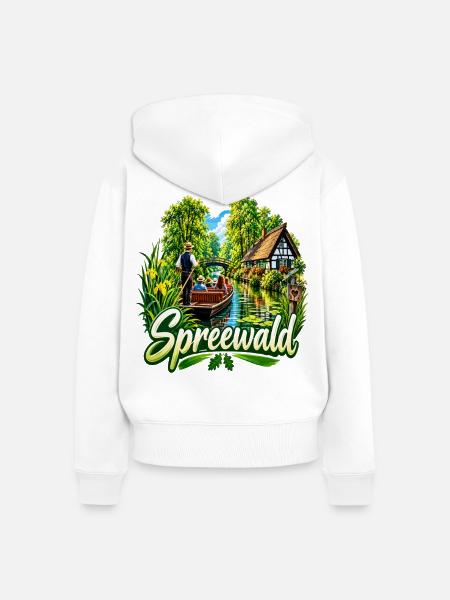 SPREEWALD AUSFLUG - Frauen Premium Bio Zip Hoodie - Weiß