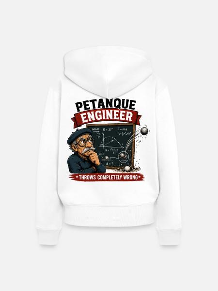 Petanque Engineer Throws Completely Wrong Boule - Frauen Premium Bio Zip Hoodie - Weiß