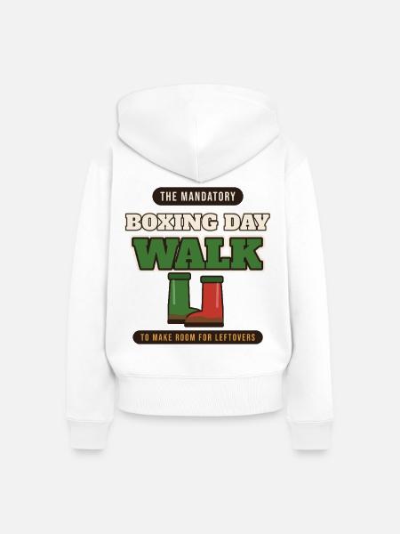 Der obligatorische Boxing Day Walk - Frauen Premium Bio Zip Hoodie - Weiß