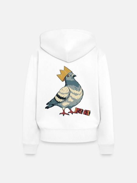 Weihnachtsknacker-Taube - Frauen Premium Bio Zip Hoodie - Weiß