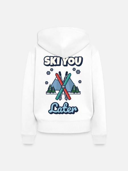 Ski-You Later. - Frauen Premium Bio Zip Hoodie - Weiß