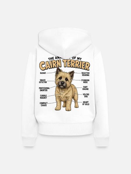 Cairn-Terrier-Hundebesitzer T Anatomie Terrier Gas - Frauen Premium Bio Zip Hoodie - Weiß