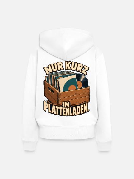 Vinyl - Nur kurz im Plattenladen - Frauen Premium Bio Zip Hoodie - Weiß