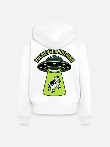 Trust No Pixel – Alien-Entführung - Frauen Premium Bio Zip Hoodie - Weiß