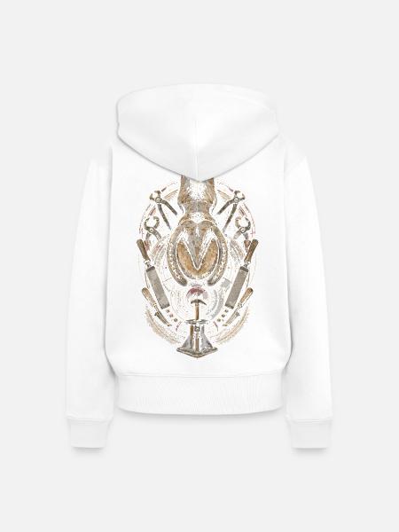 Hufschmied Hufschmiede - Frauen Premium Bio Zip Hoodie - Weiß