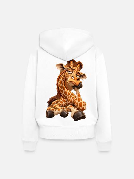 Schlafmütze Giraffencharme - Frauen Premium Bio Zip Hoodie - Weiß