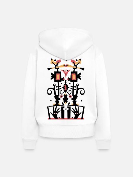 Hände - Frauen Premium Bio Zip Hoodie - Weiß