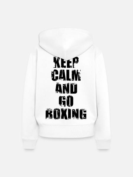 Boxen Motivation - Frauen Premium Bio Zip Hoodie - Weiß