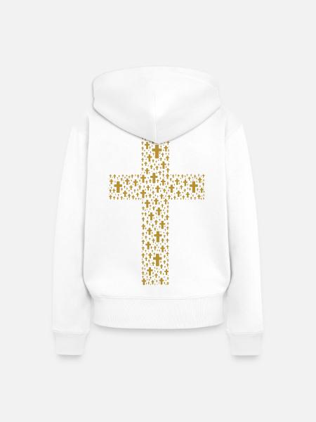 Kreuz der Kreuze - Frauen Premium Bio Zip Hoodie - Weiß