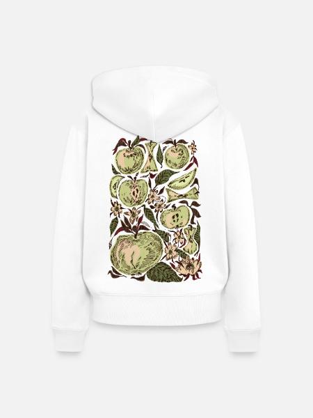 GRÜNE ÄPFEL - Frauen Premium Bio Zip Hoodie - Weiß