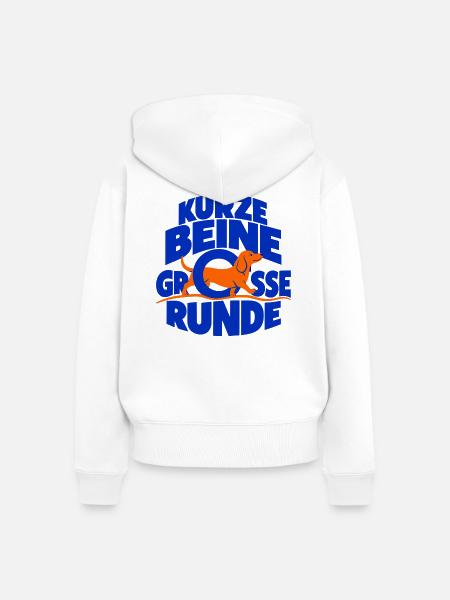 Kurze Beine, große Runde – Dackel - Frauen Premium Bio Zip Hoodie - Weiß