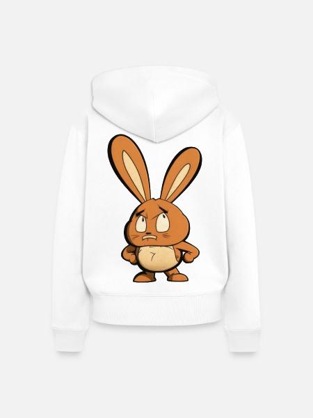 wütendes Häschen - Frauen Premium Bio Zip Hoodie - Weiß