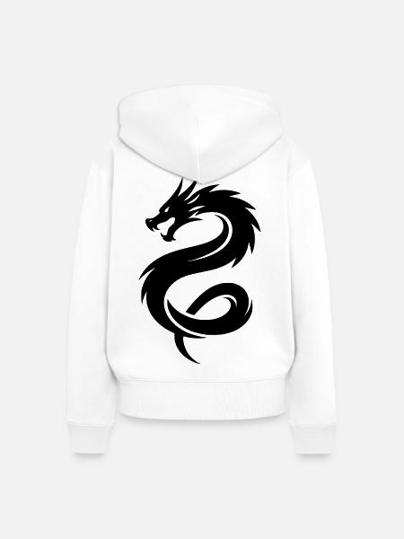 Asiatischer Drache - Frauen Premium Bio Zip Hoodie - Weiß