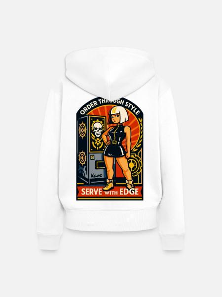 Vault Vixen Edge - Frauen Premium Bio Zip Hoodie - Weiß