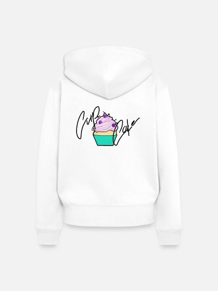 Pastell Cupcake Signatur-Design - Frauen Premium Bio Zip Hoodie - Weiß