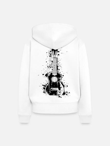 Ukulele Farbklecks - Frauen Premium Bio Zip Hoodie - Weiß