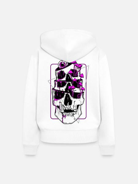 False Awakenig-Schleife - Frauen Premium Bio Zip Hoodie - Weiß