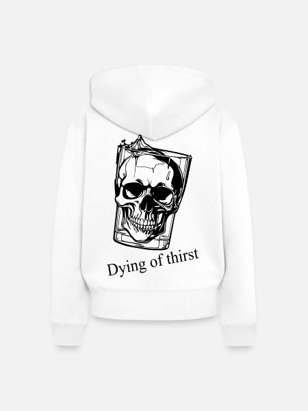 Durstig sterben - Frauen Premium Bio Zip Hoodie - Weiß