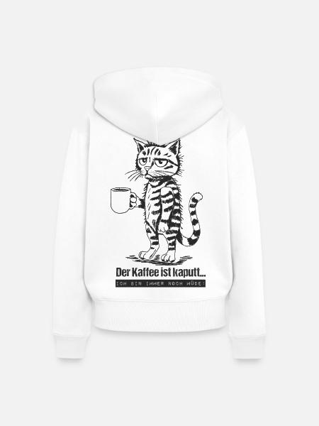 Der Kaffee ist kaputt... - Frauen Premium Bio Zip Hoodie - Weiß