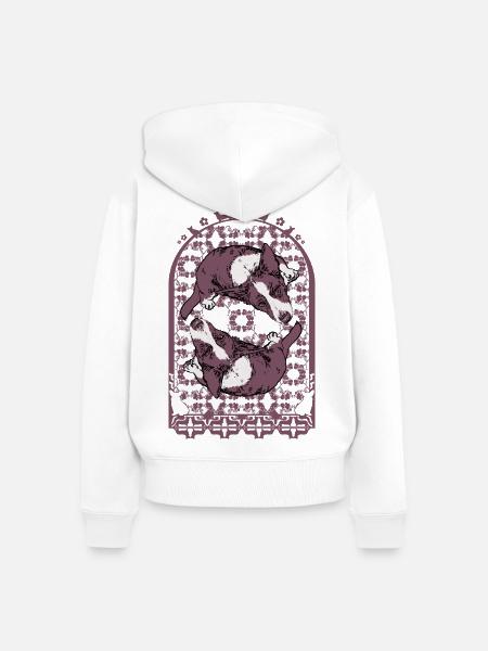 CORGI-KOMPOSITION - Frauen Premium Bio Zip Hoodie - Weiß