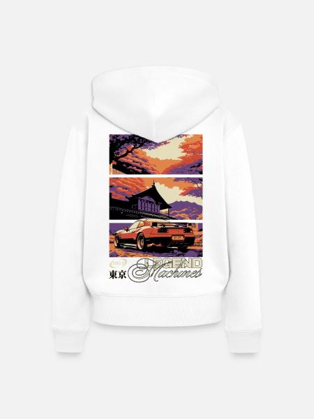 Legende des Triptychons Sunset Skyline - Frauen Premium Bio Zip Hoodie - Weiß