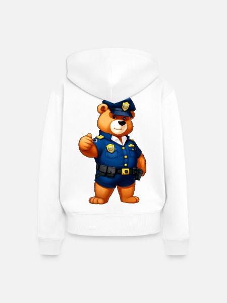 Bären Polizei - Frauen Premium Bio Zip Hoodie - Weiß