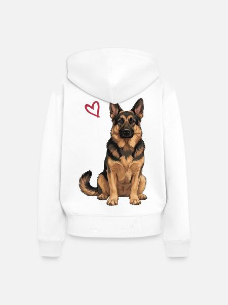 Deutscher Schäferhund, Schäferhund - Frauen Premium Bio Zip Hoodie - Weiß